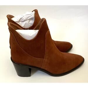 Seychelles Leather Suede Heeled Ankle Boots Brown Size 9 NEW
